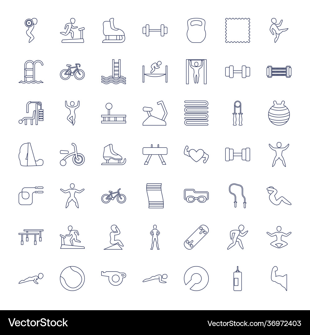 49 exercise icons (36972403) – Free Vector | VectorStock