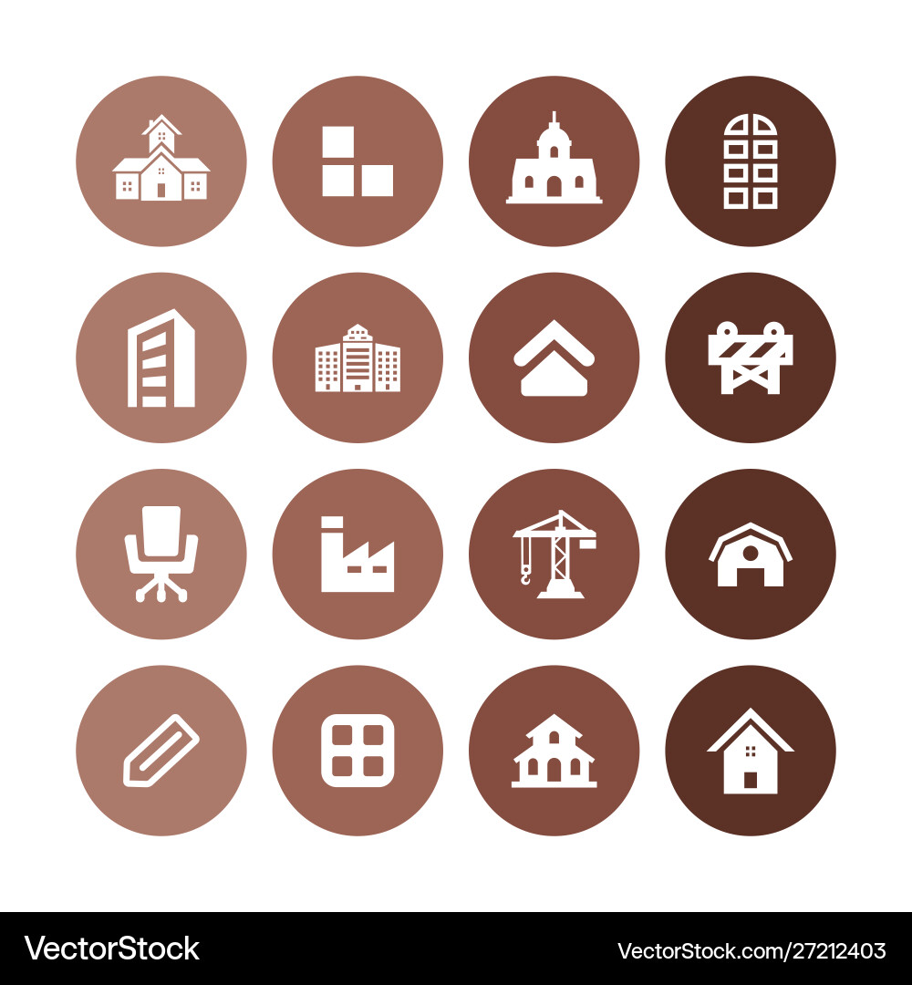 Architecture icons universal set for web and ui vector image