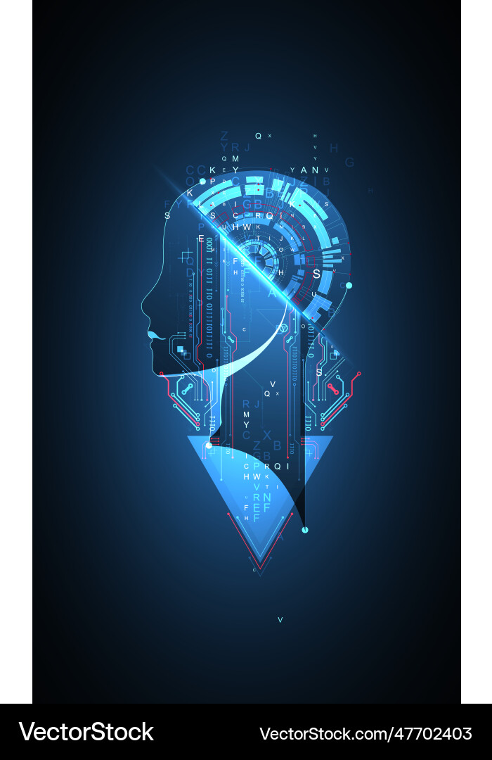 Artificial intelligence technical background Artificial intelligence technical background Vector Image