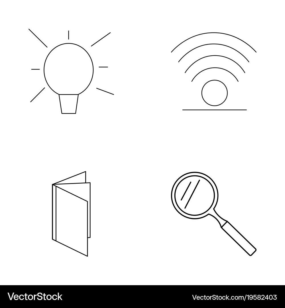 Basic elements outline icons set linear icon vector image