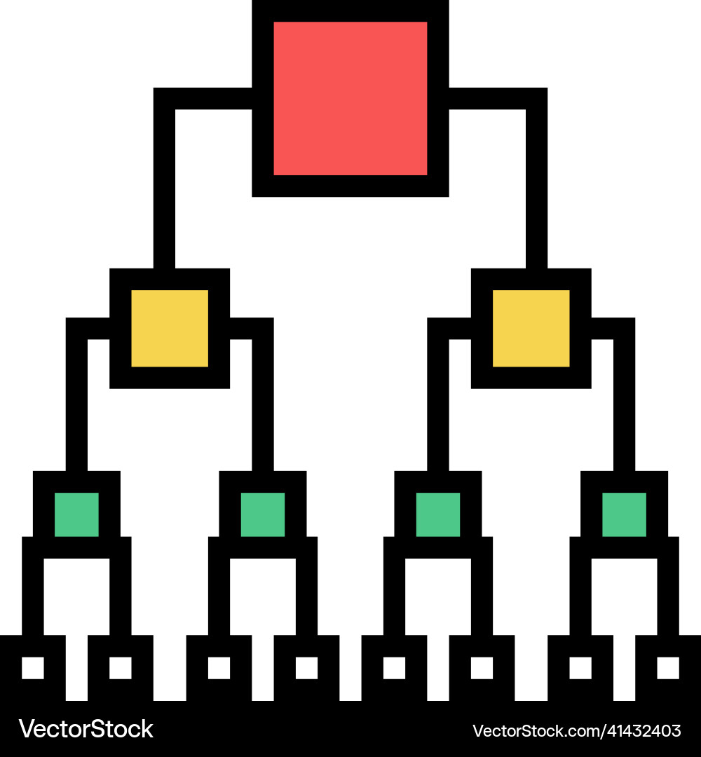 Binary decision diagram color icon Binary decision diagram color icon vector image