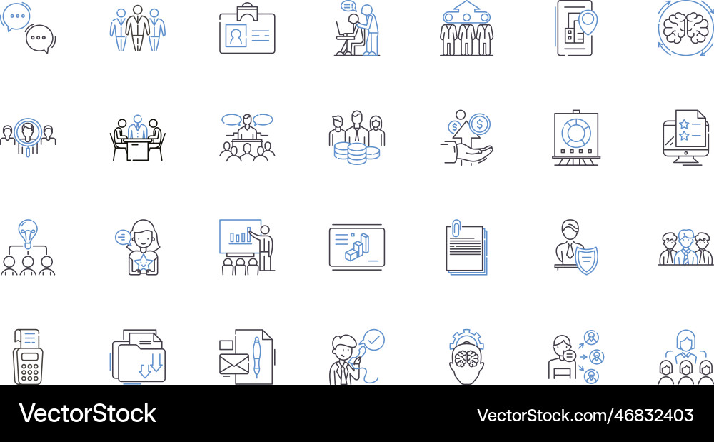 Branding and positioning line icons collection Branding and positioning line icons collection vector image