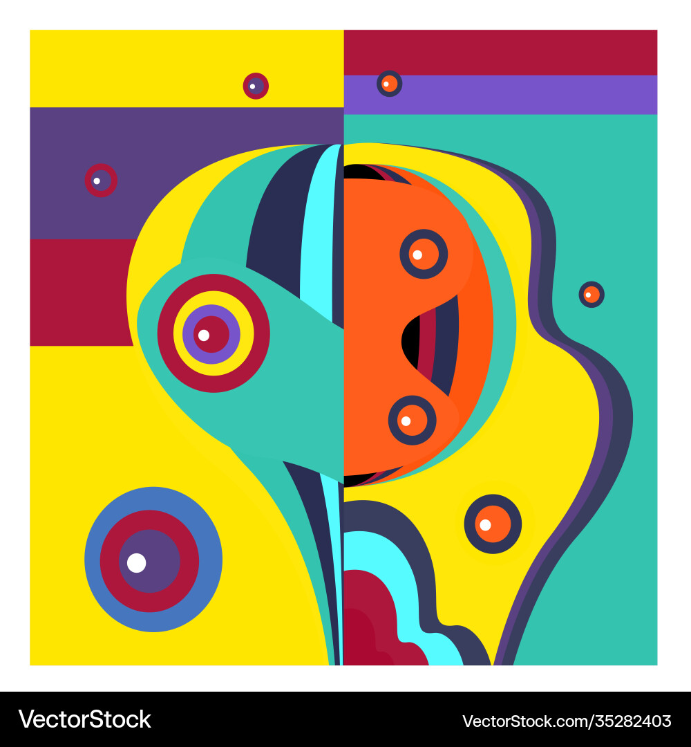 Colorful geometric and curve background pattern vector image