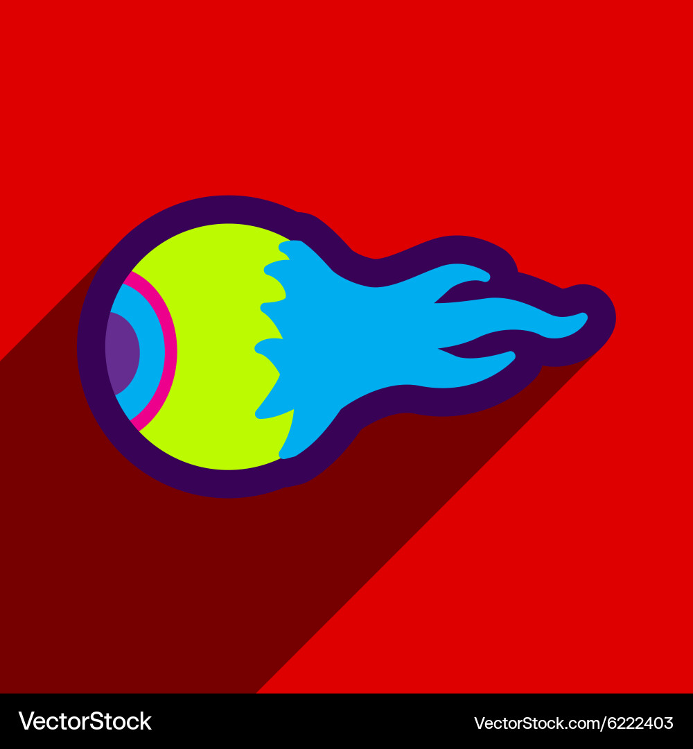 Flat with shadow icon and mobile application eye vector image