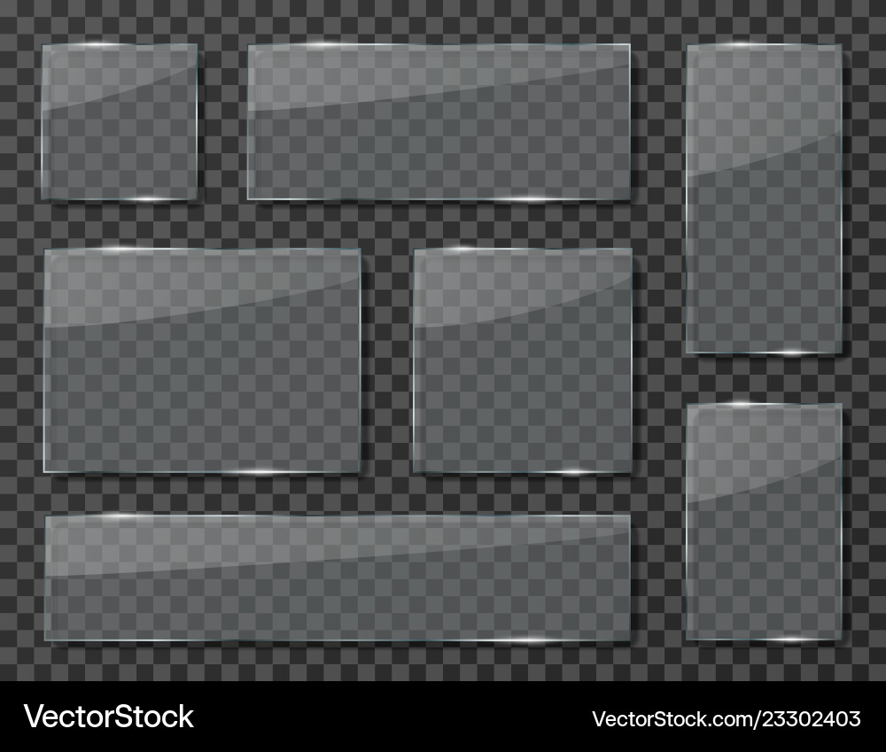 Glass transparent banners clear window Royalty Free Vector