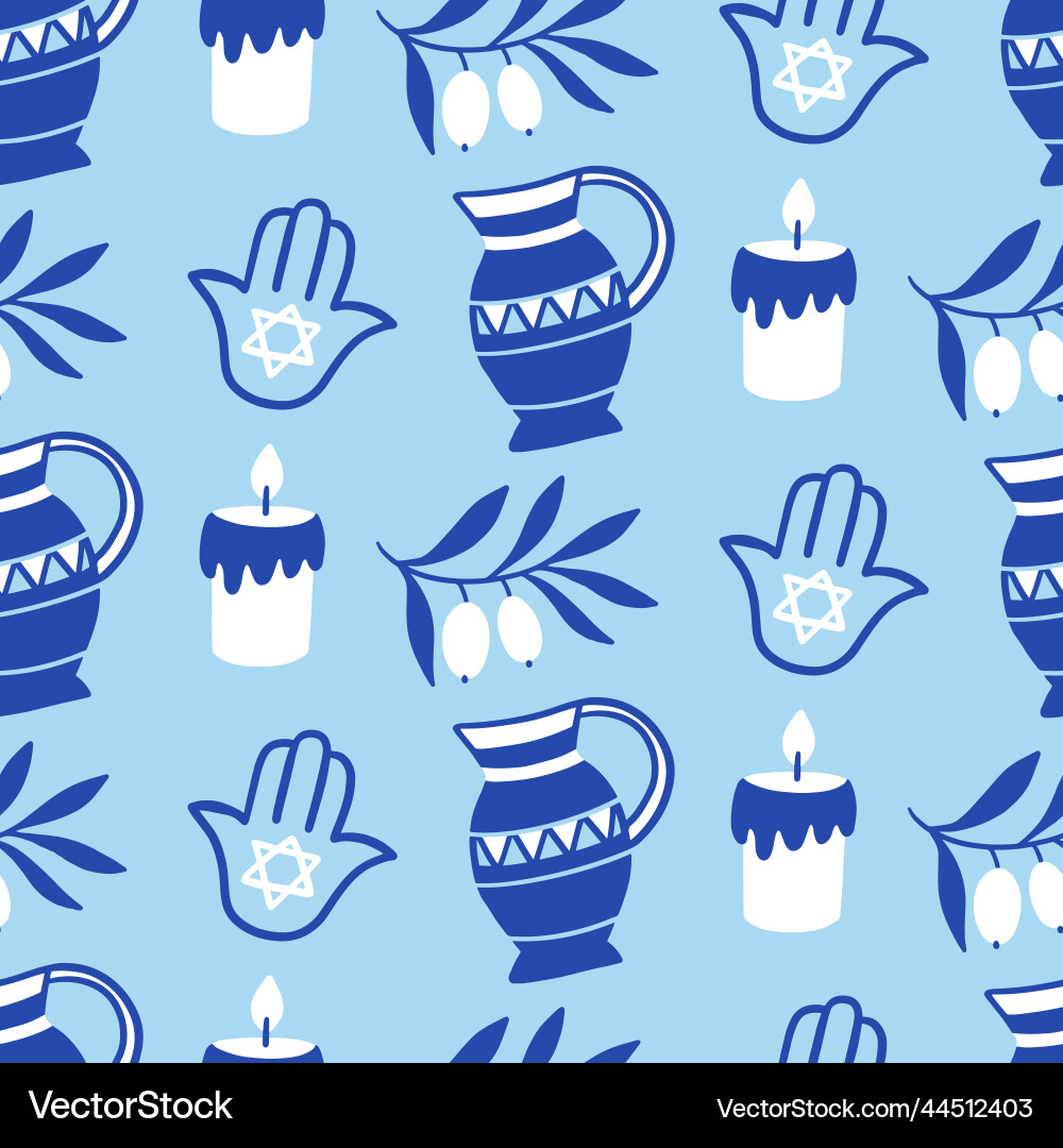 Happy hanukkah seamless pattern Vector Image