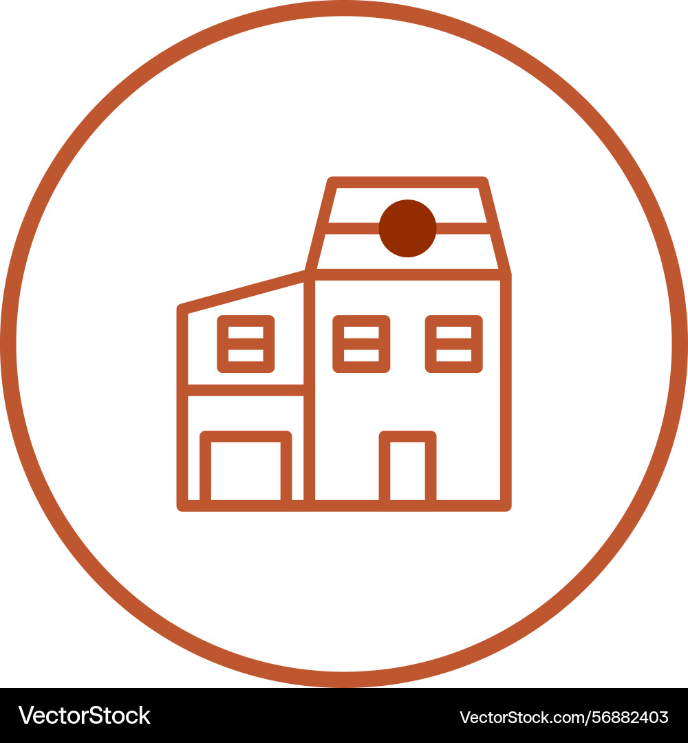 Minimalist building outline in circle frame Minimalist building outline in circle frame vector image
