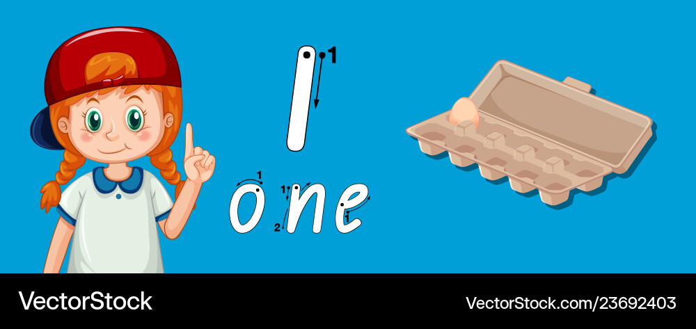 Number one tracing guide Number one tracing guide Vector Image