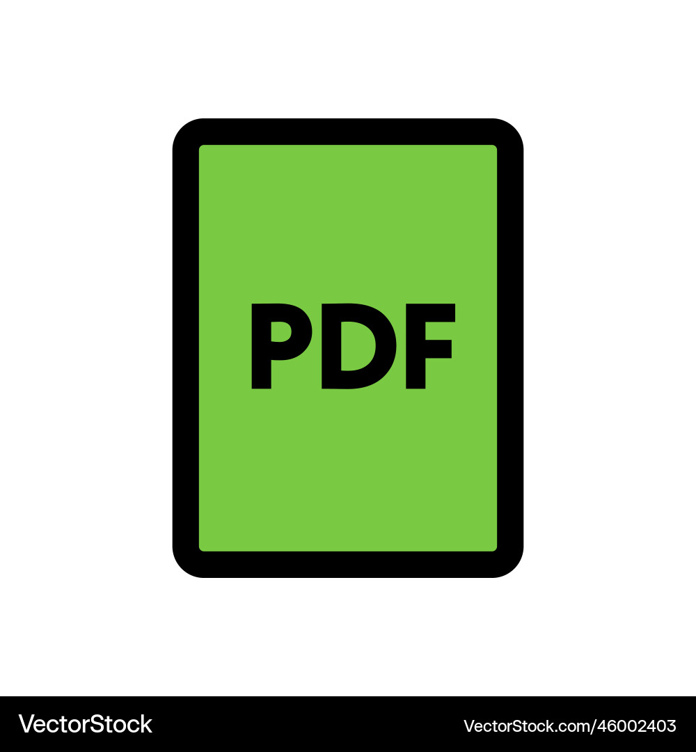 Pdf file icon line isolated on white background Pdf file icon line isolated on white background vector image