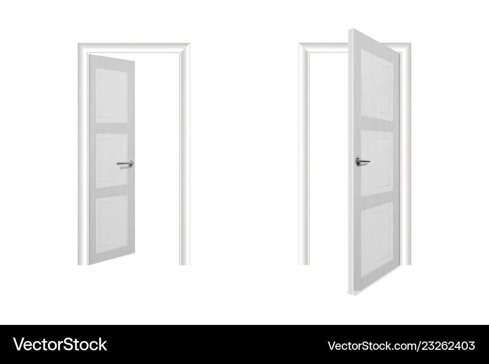 Realistic different opened and closed white Realistic different opened and closed white vector image