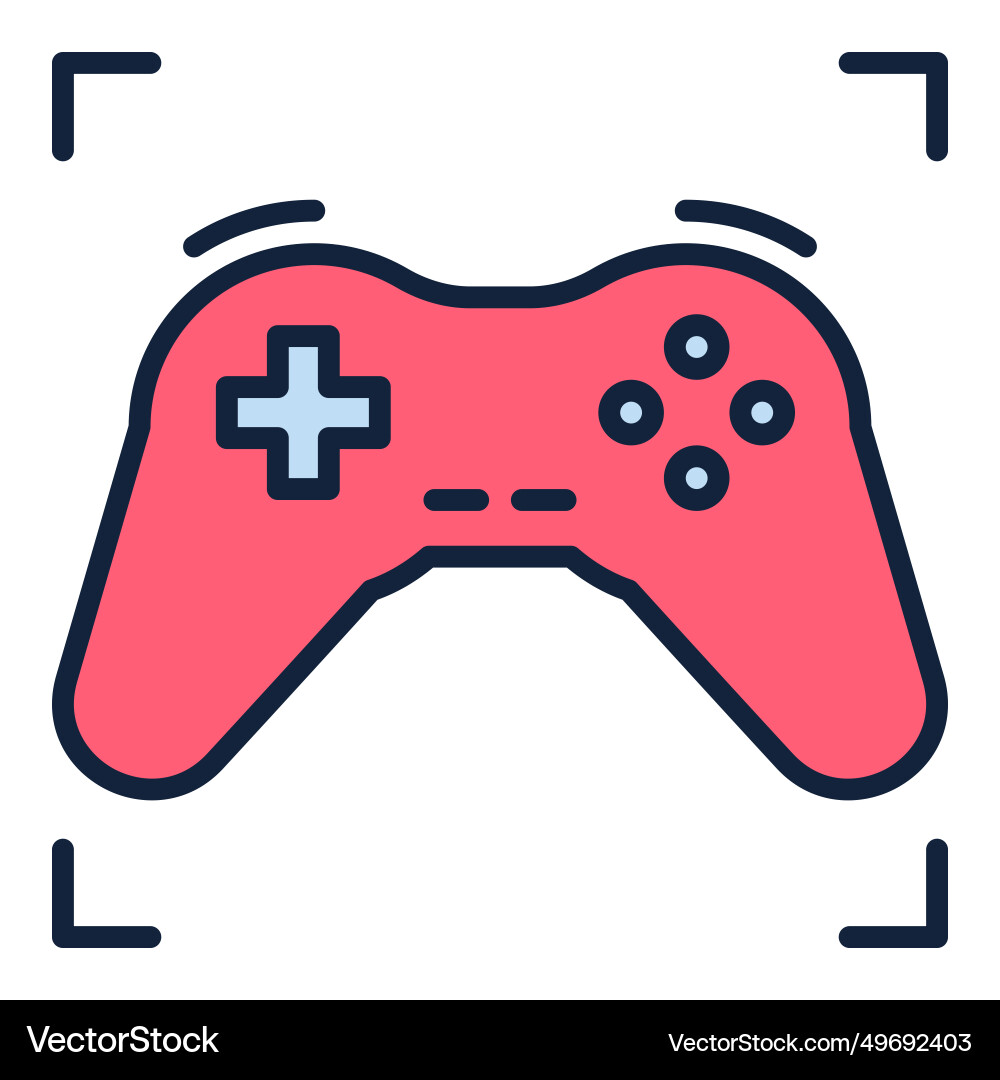 Red Game Controller - Gamepad Controlling Gerät Red Game Controller - Gamepad Controlling Gerät Vektorbild