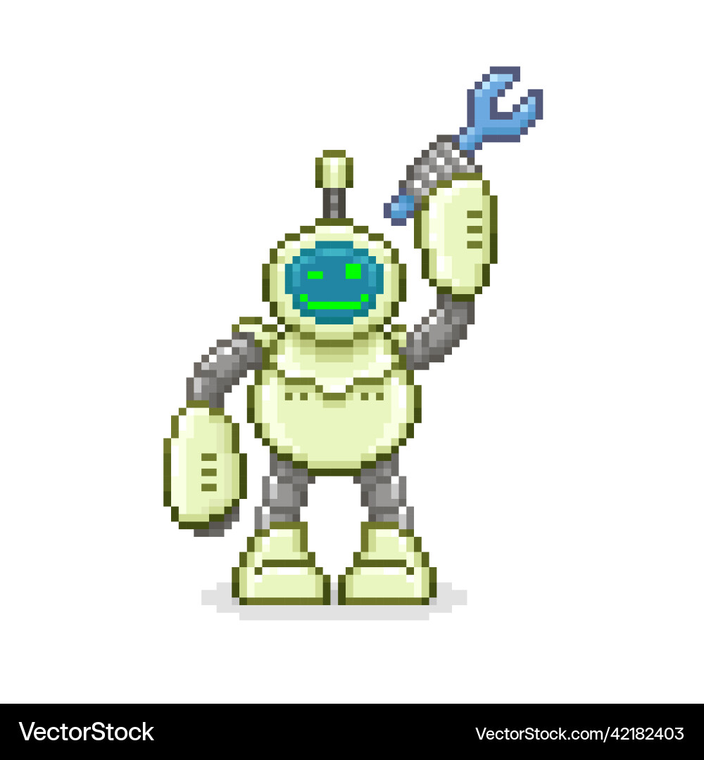 Robot with a wrench Robot with a wrench vector image