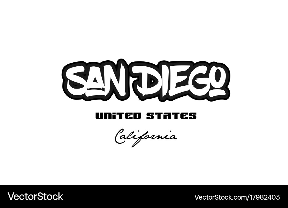 San Diego City Graffiti Text Vector Image
