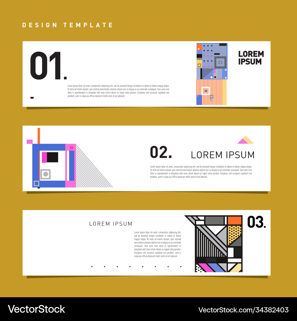 Set abstract banner web design template retro Vector Image