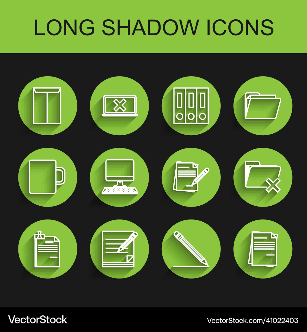 Set line file document and binder clip blank Vector Image