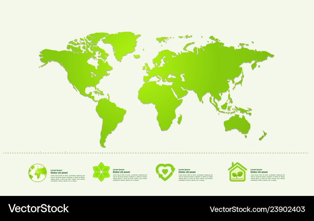 Sparen Sie die Welt gemeinsam grüne Ökologie Vektorbild