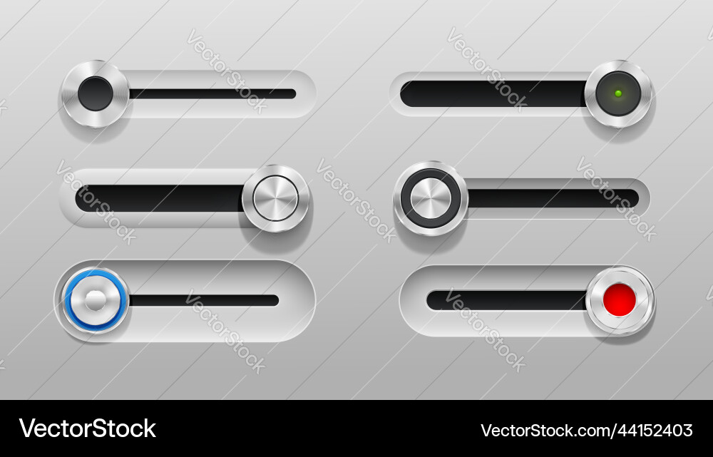 UI Slider Volume Controls vector image