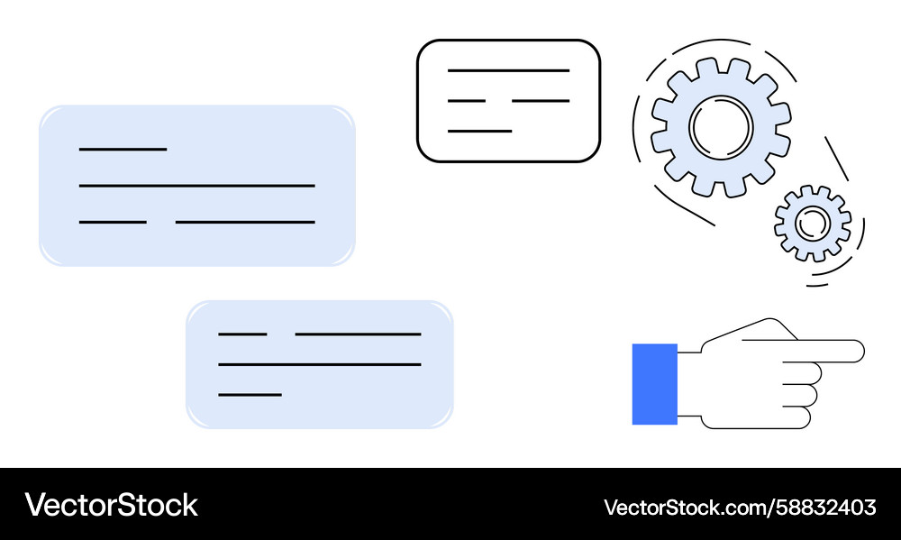 Workflow and communication concept with gears Workflow and communication concept with gears Vector Image