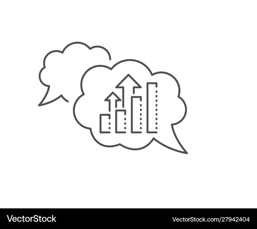 Analysis graph line icon results chart sign vector image