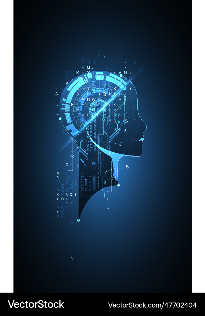 Artificial intelligence technical background Artificial intelligence technical background vector image