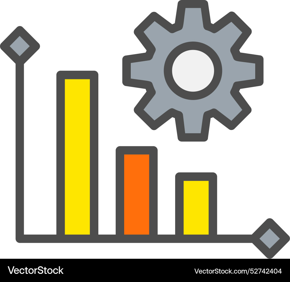 Bar chart line filled icon design Vector Image