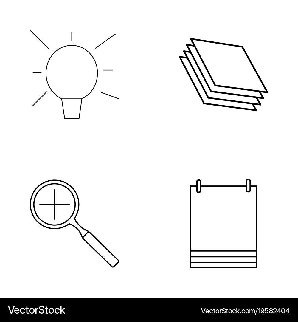 Basic elements outline icons set linear icon vector image