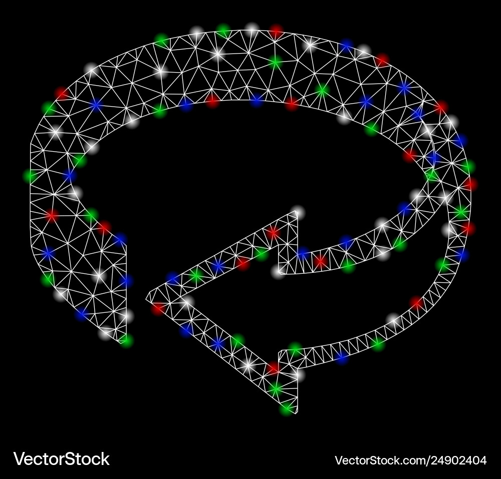 Bright mesh wire frame 3d rotation with flare Bright mesh wire frame 3d rotation with flare vector image