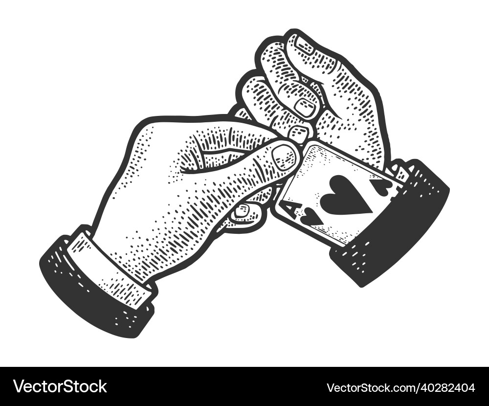 Card Sharp with Ace in Sleeve Vector Image