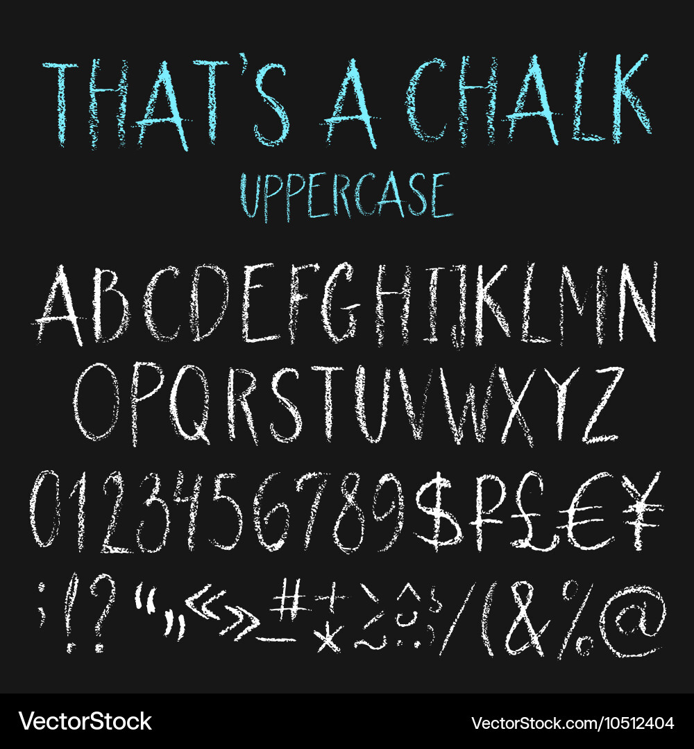 Chalkboard Uppercase Letters Set Vector Image