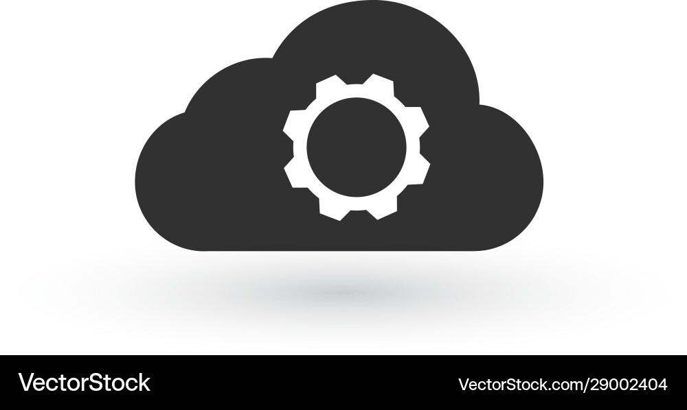 Cloud storage settings linear icon web hosting Cloud storage settings linear icon web hosting vector image
