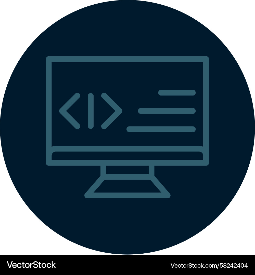 Code Line Icon - Multi Color Vector Image