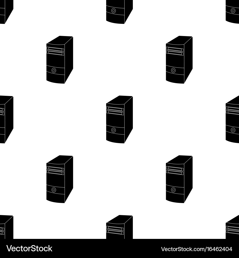Computer case icon in black style isolated Vector Image