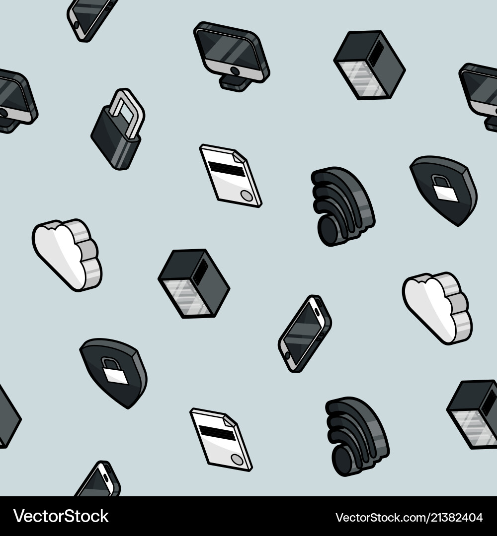 Data Center Isometric Pattern vector image