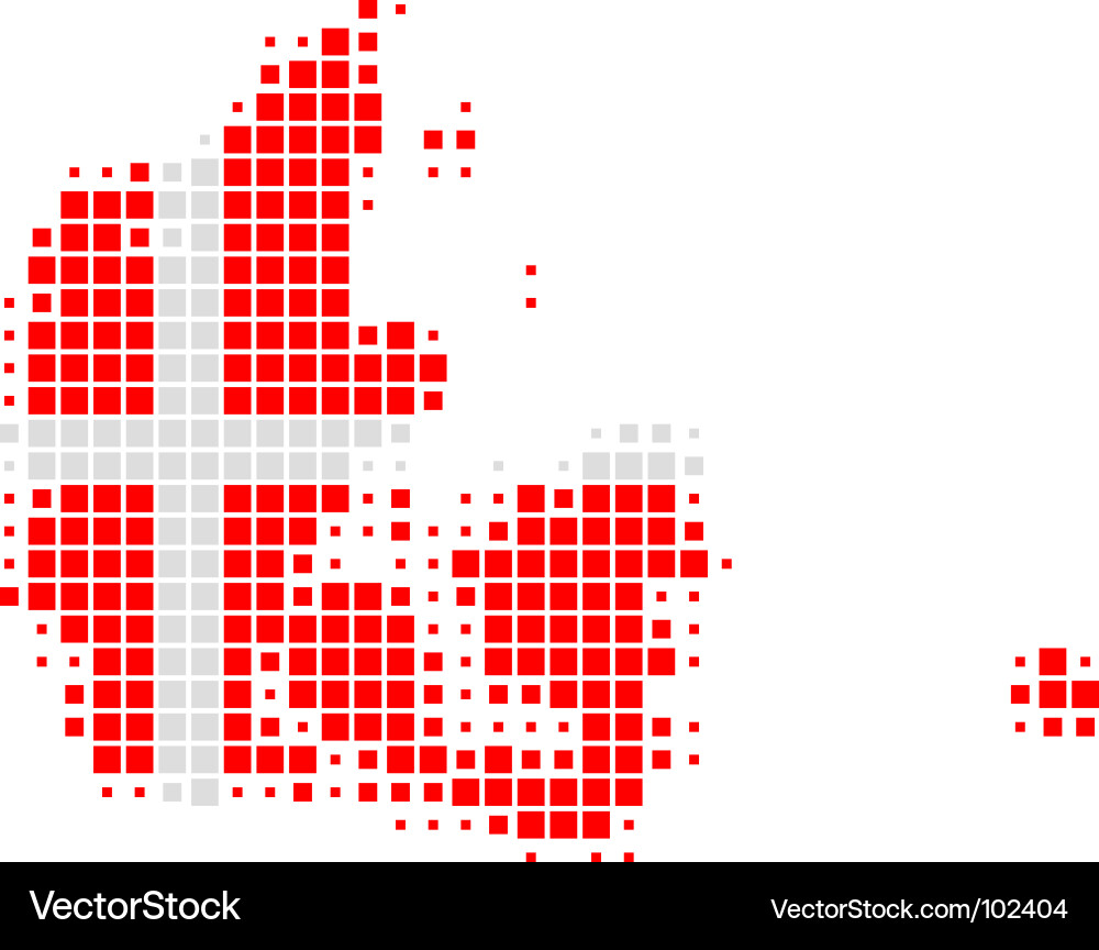 Denmark Map and Flag Vector Image