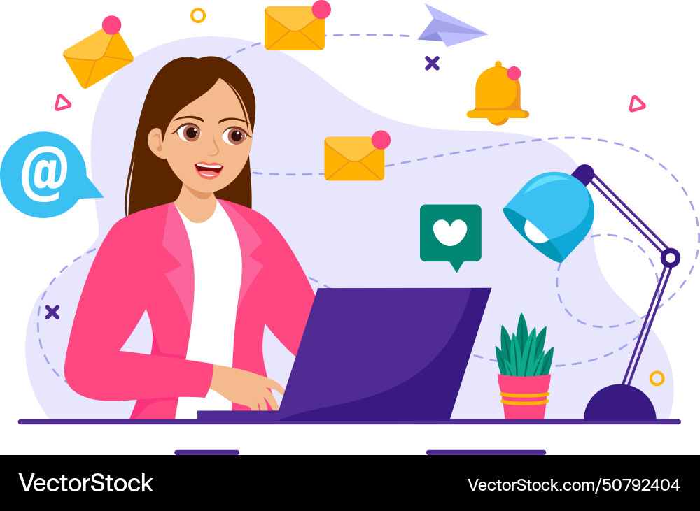 Email service with file correspondence delivery Email service with file correspondence delivery vector image
