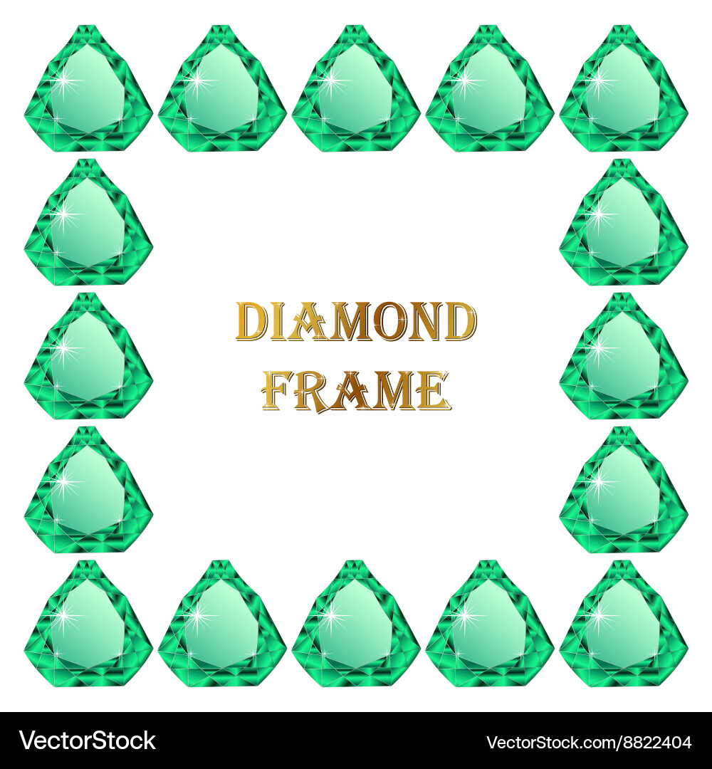 Emerald square frame vector image