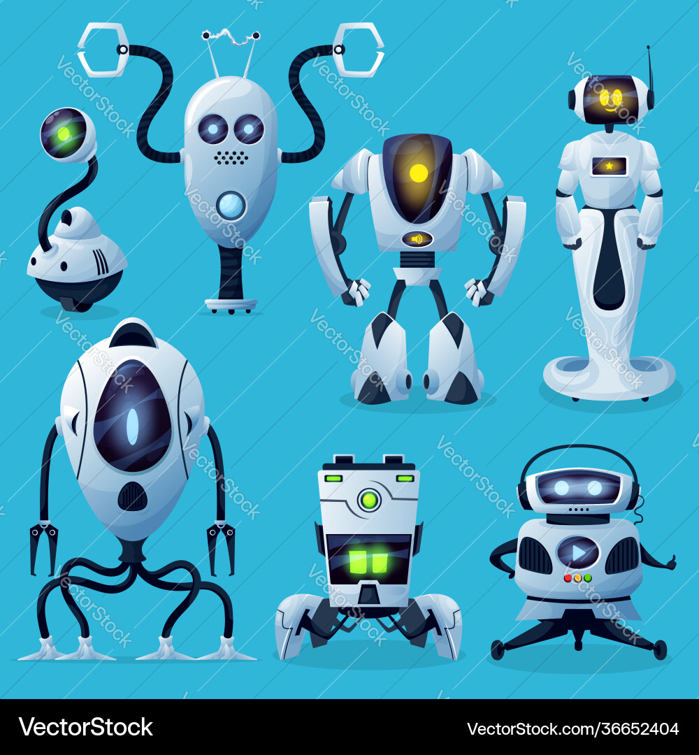 Futuristic Android Robots vector image