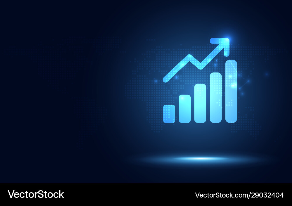 Futuristic Bar Chart Arrow vector image