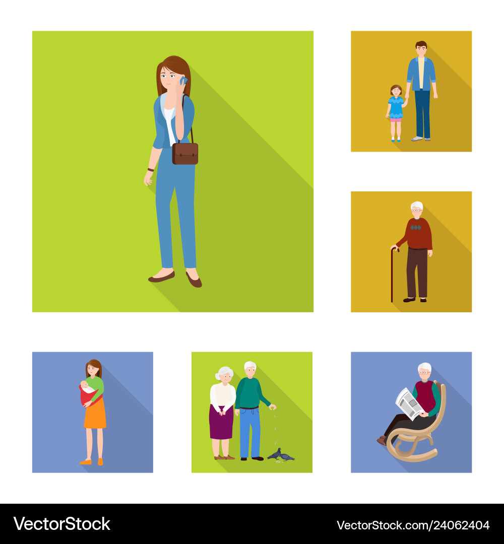 Isolated object of generation and happy icon set Isolated object of generation and happy icon set vector image