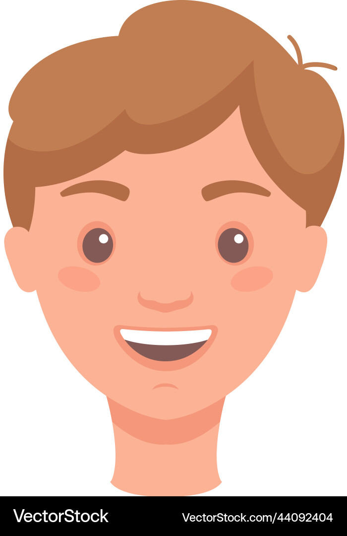 Man head showing happy face expression and emotion Man head showing happy face expression and emotion vector image