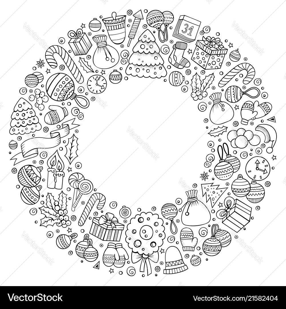 New Year Doodle Collection Vector Image