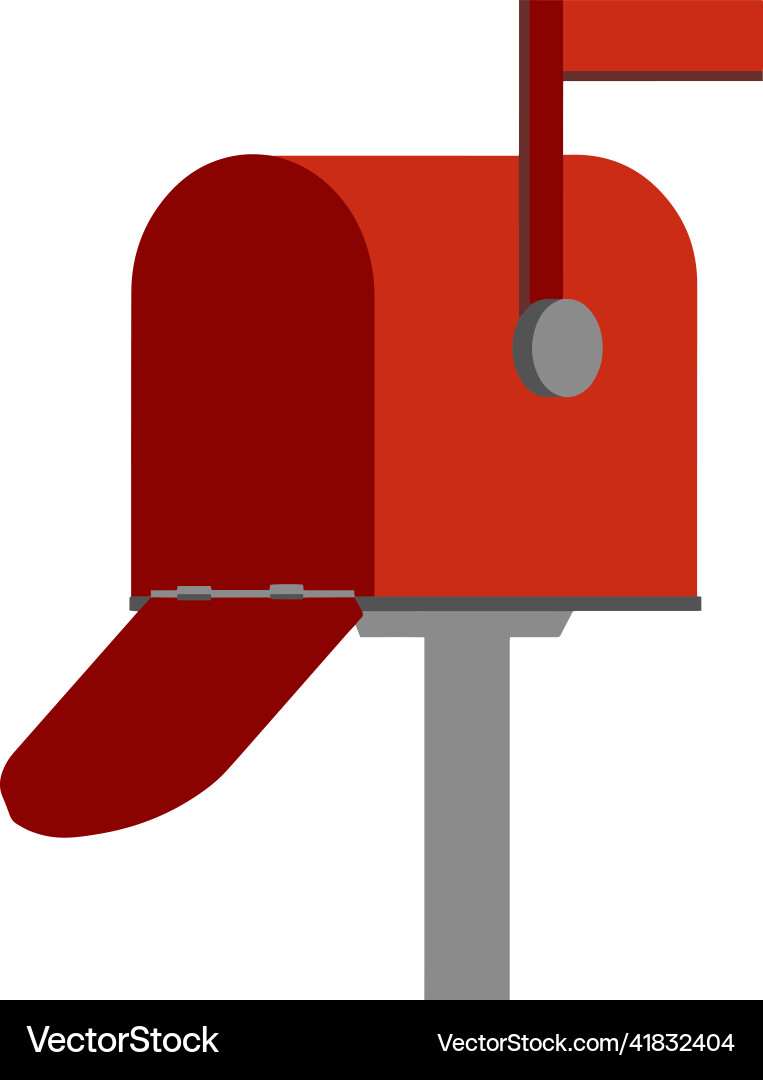Open red mailbox mail and message Open red mailbox mail and message vector image