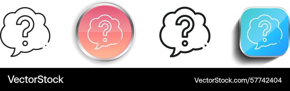 Question mark icon thin linear regular and button Question mark icon thin linear regular and button vector image