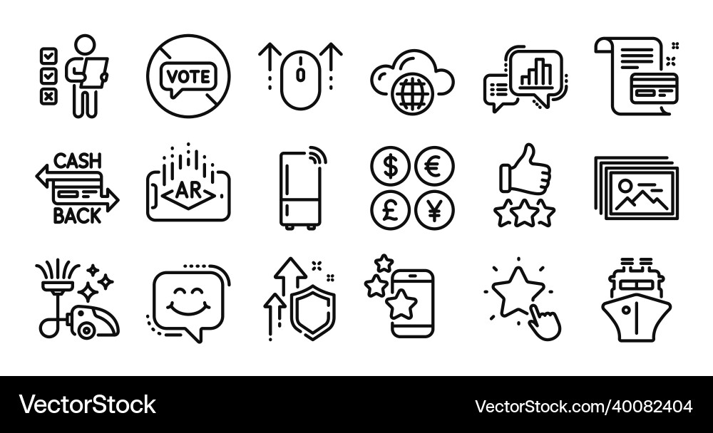 Rating stars cloud computing and stop voting line Rating stars cloud computing and stop voting line vector image