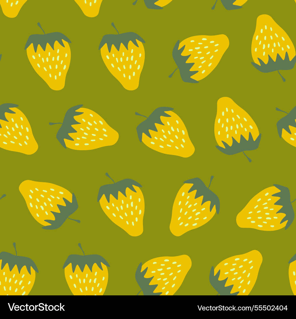 Seamless pattern with strawberry on color Vector Image