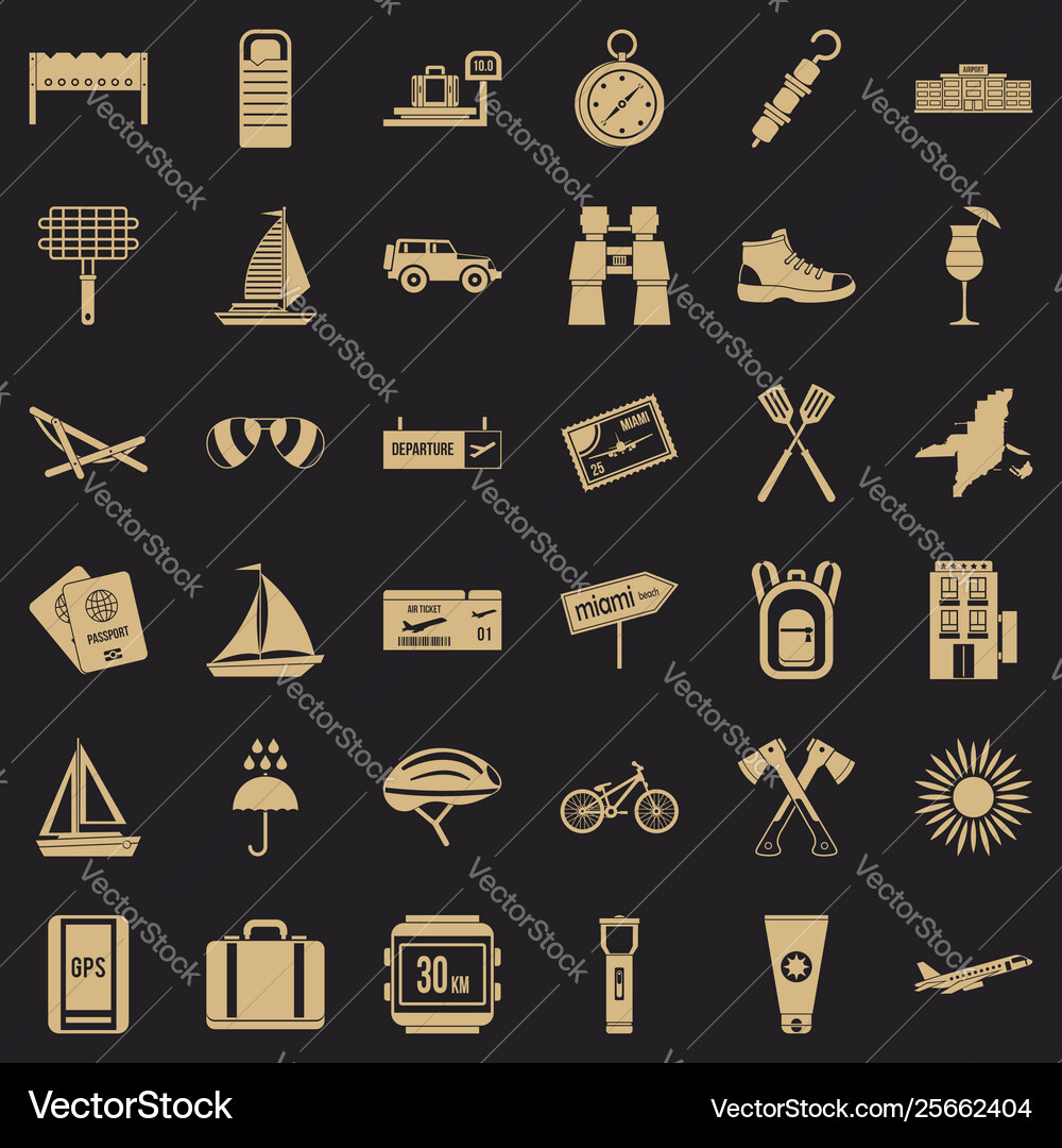 Ticket icons set simple style Ticket icons set simple style Vector Image