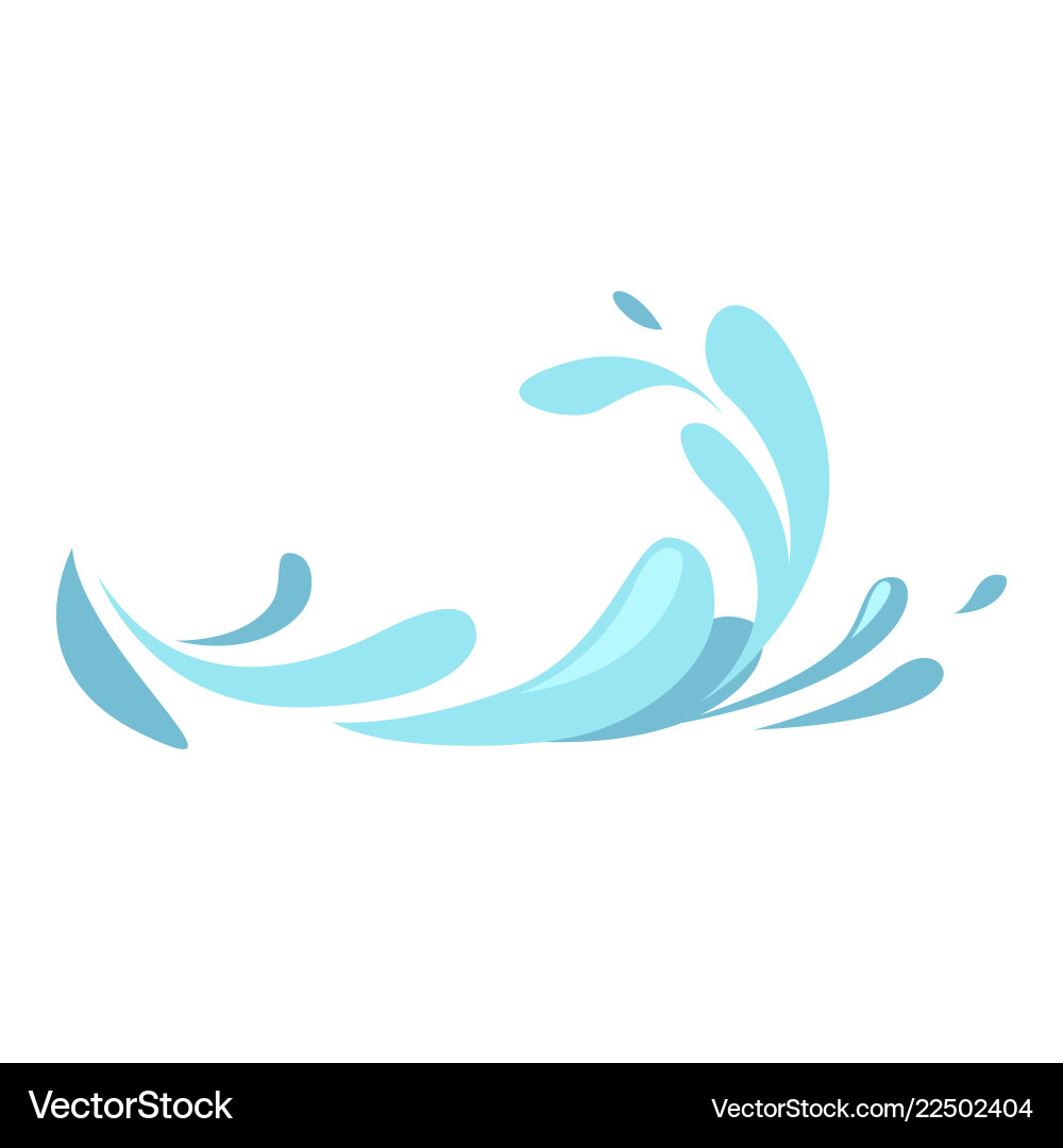 Water splashes collection blue waves wavy symbols Water splashes collection blue waves wavy symbols vector image
