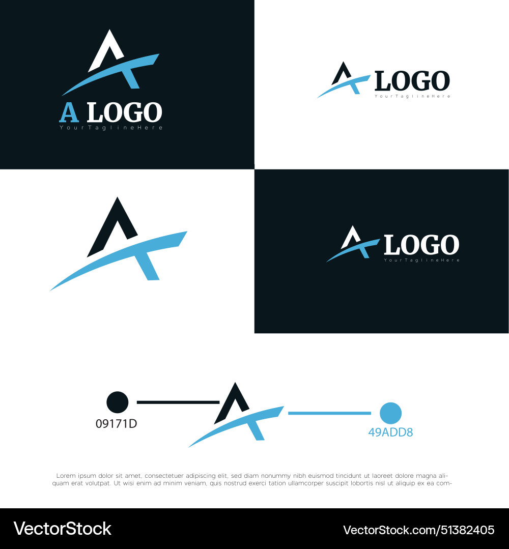 A lettar logo design template Royalty Free Vector Image