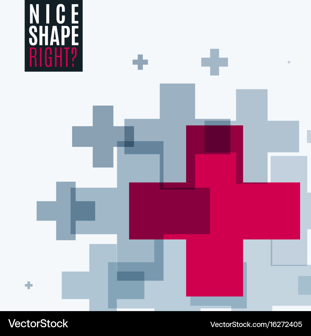Abstract design elements with cross Vector Image