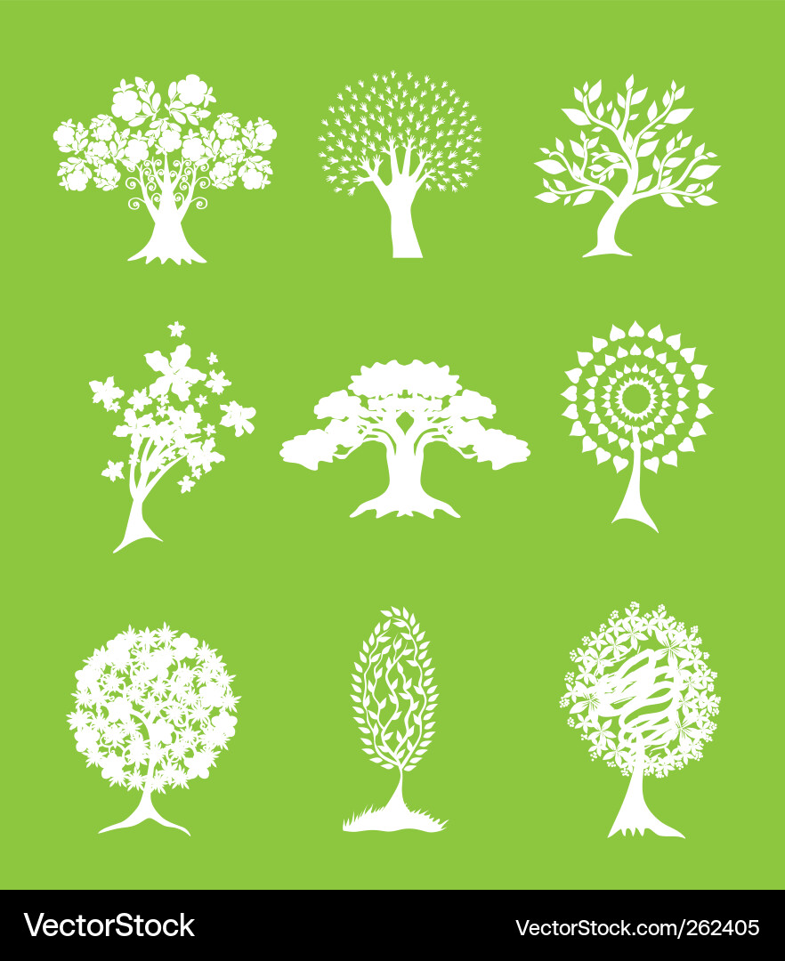 Abstract Tree Elements Vector Image